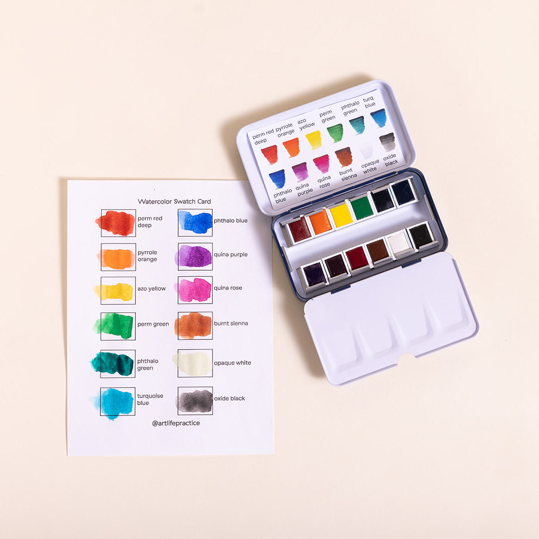 Free Printable Watercolor Color Swatch Chart